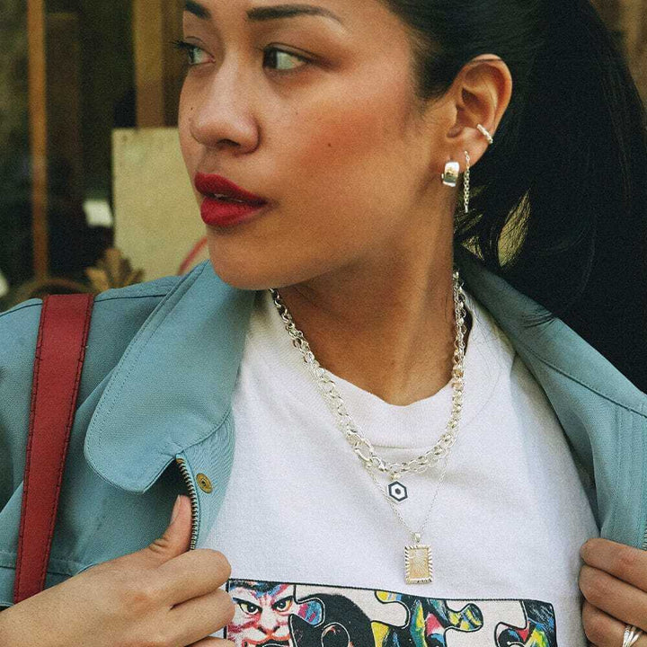 Daisy London Silver Estee Lalonde Rising Sun Frame Necklace - MococoDaisy LondonELN06_SLVNecklaces