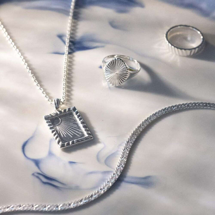 Daisy London Silver Estee Lalonde Rising Sun Frame Necklace - MococoDaisy LondonELN06_SLVNecklaces