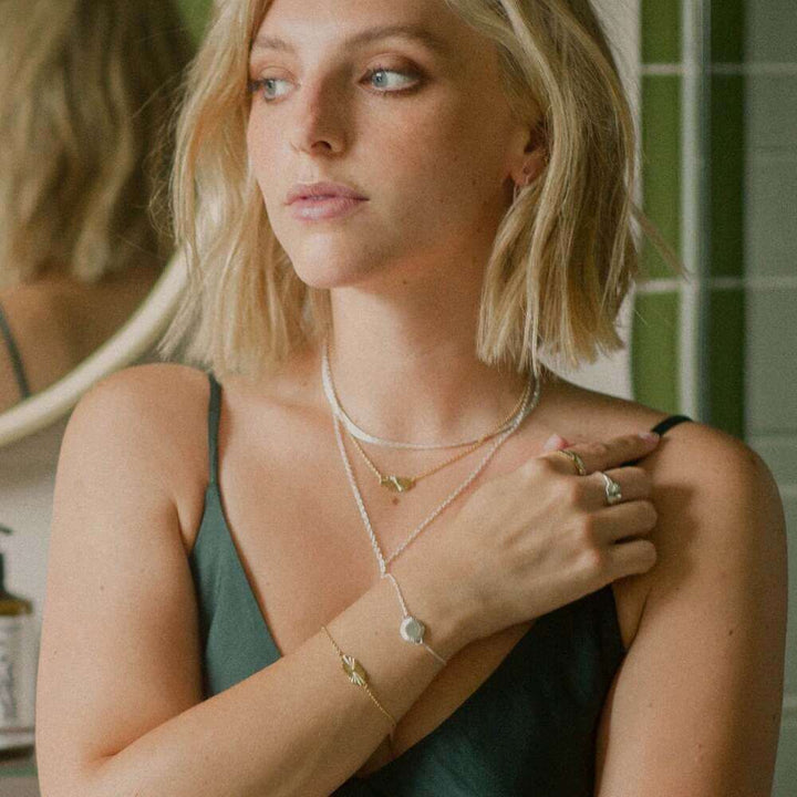 Daisy London Silver Estee Lalonde Short Snake Chain Necklace - MococoDaisy LondonELN08_SLVNecklaces