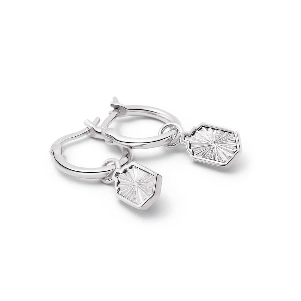 Daisy London Silver Estee Lalonde Sunburst Shield Charm Earrings - MococoDaisy LondonELE15_SLVEarrings