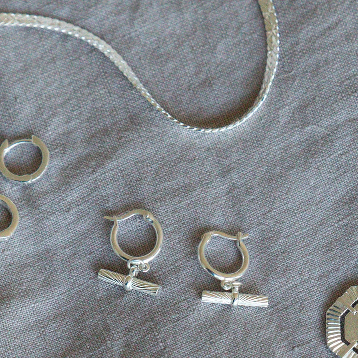 Daisy London Silver Estee Lalonde Tbar Charm Earrings - MococoDaisy LondonELE03_SLVEarrings