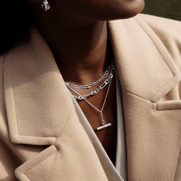Daisy London Silver Estee Lalonde Tbar Necklace - MococoDaisy LondonELN04_SLVNecklaces