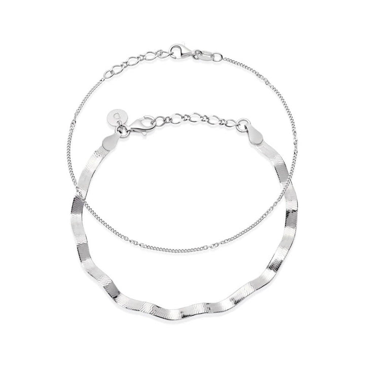 Daisy London Silver Forever Wavy Bracelet Set image