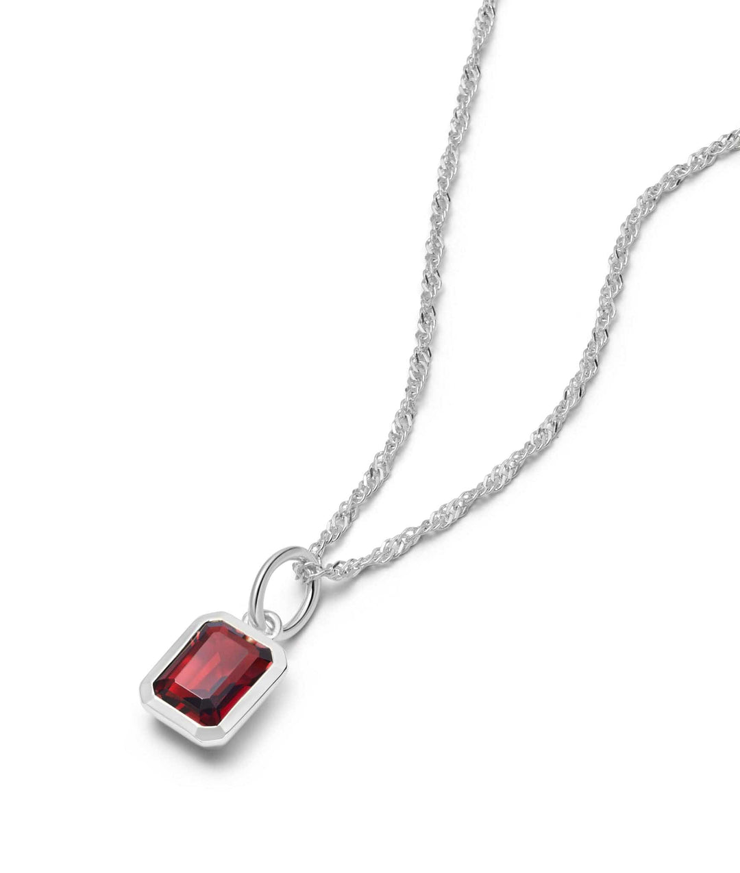 Daisy London Silver Garnet January Birthstone Charm Necklace - MococoDaisy LondonBS13_SLVNecklaces