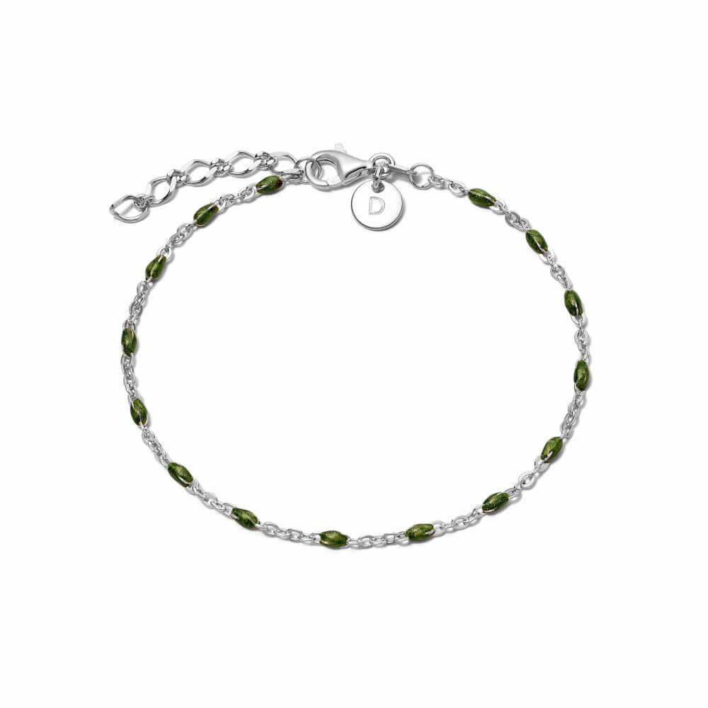 Daisy London Silver Green Enamel Beaded Bracelet - MococoDaisy LondonBBR01_SLVBracelets