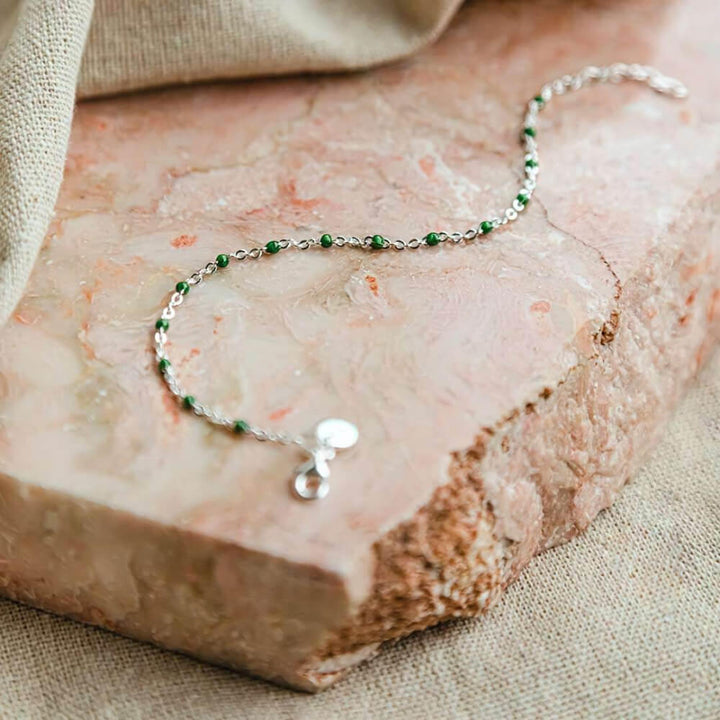 Daisy London Silver Green Enamel Beaded Bracelet - MococoDaisy LondonBBR01_SLVBracelets