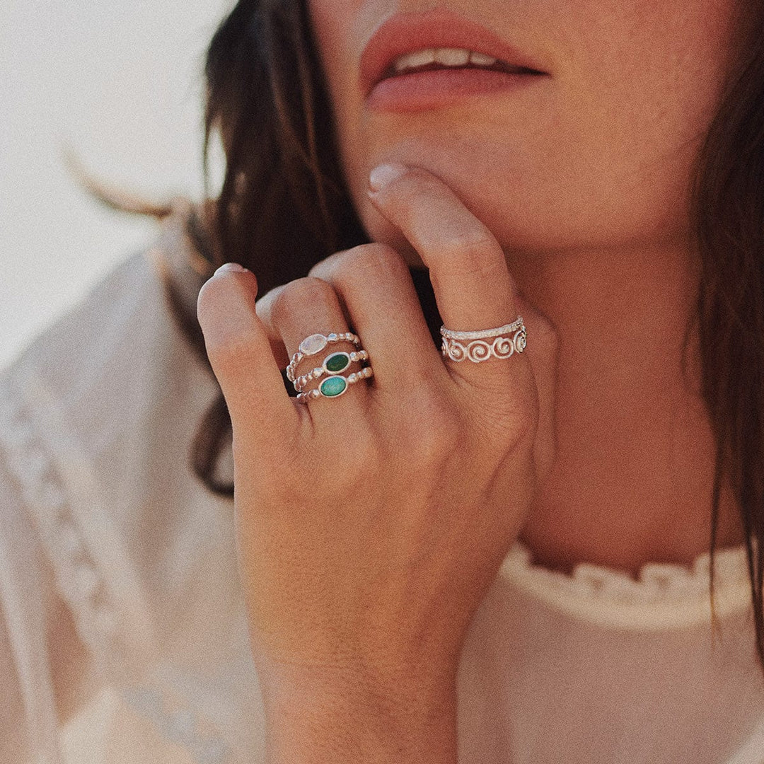 Daisy London Silver Healing Stone Ring - MococoDaisy LondonHR4005_SLV_XS5056104134757Rings