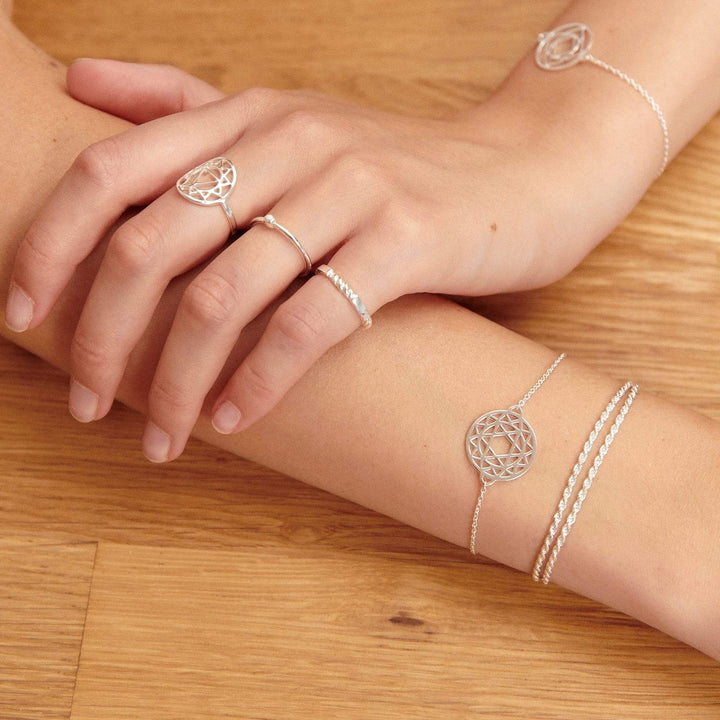 Daisy London Silver Heart Chakra Chain Bracelet - MococoDaisy LondonCHKBR10115055379310132Bracelets