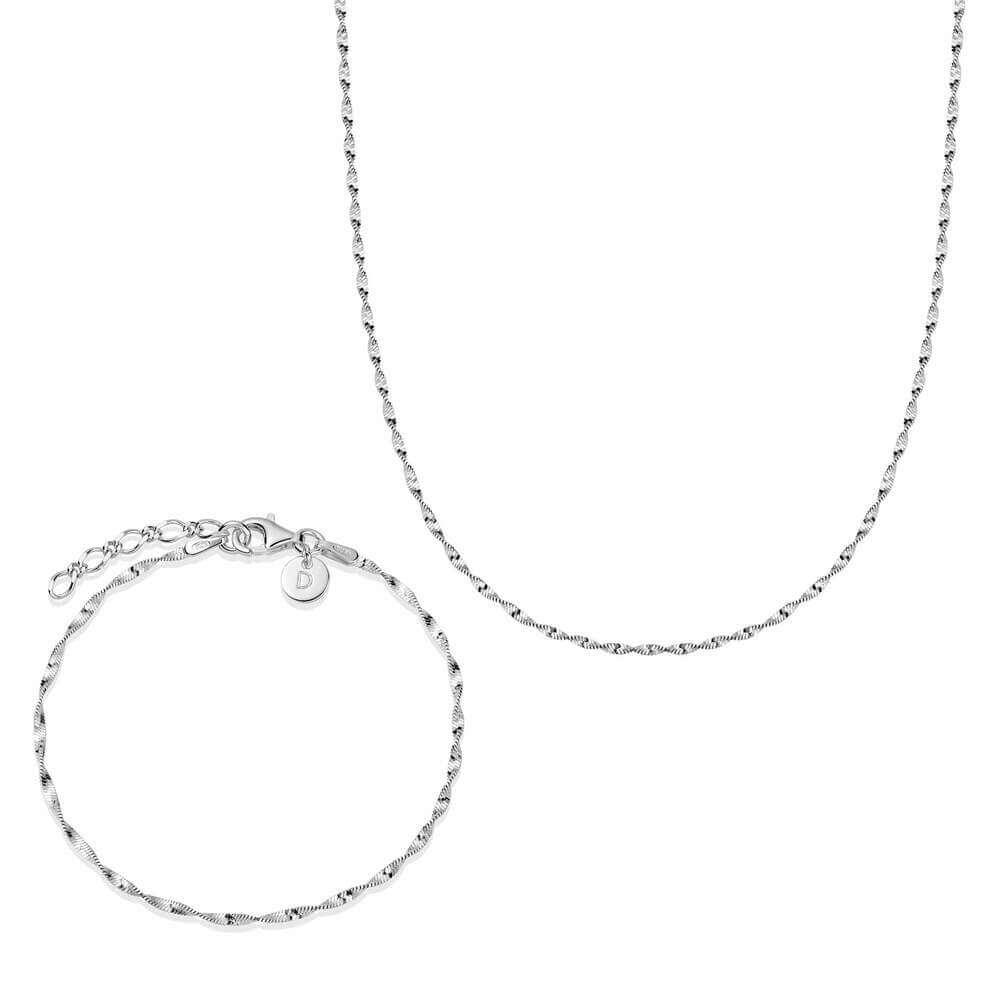 Daisy London Silver Helix Twisted Chain Layering Set - MococoDaisy LondonGSET197_SLVJewellery Sets
