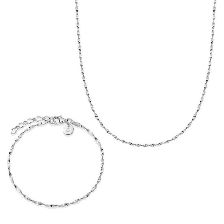 Daisy London Silver Helix Twisted Chain Layering Set - MococoDaisy LondonGSET197_SLVJewellery Sets