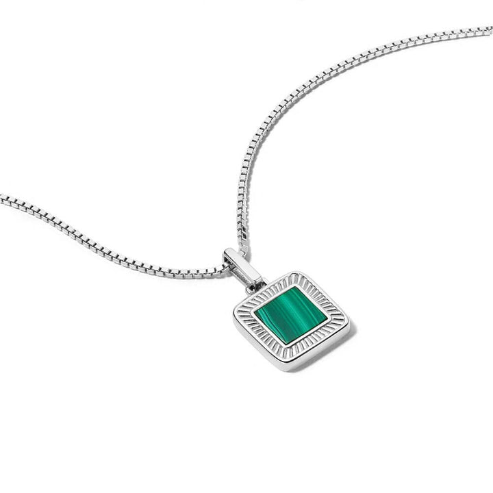 Daisy London Silver Malachite Palm Square Necklace - MococoDaisy LondonWN08_SLVNecklaces