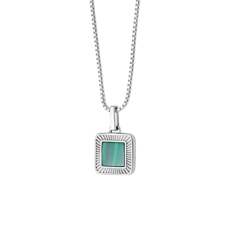 Daisy London Silver Malachite Palm Square Necklace - MococoDaisy LondonWN08_SLVNecklaces