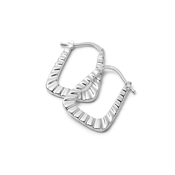 Daisy London Silver Maxi Ridged Creole Hoop Earrings - MococoDaisy LondonE3109_SLVEarrings