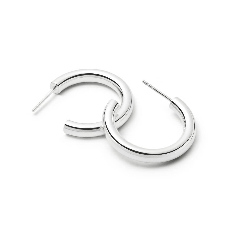 Daisy London Silver Midi Bold Hoop Earrings - MococoDaisy LondonE3119_SLVEarrings