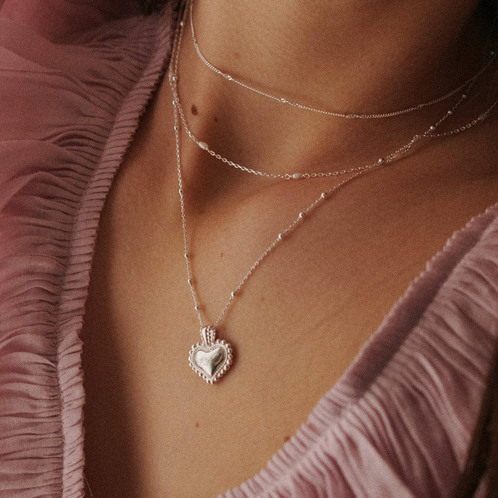 Daisy London Silver Mini Engravable Bobble Heart Necklace - MococoDaisy LondonHTN02_SLVNecklaces