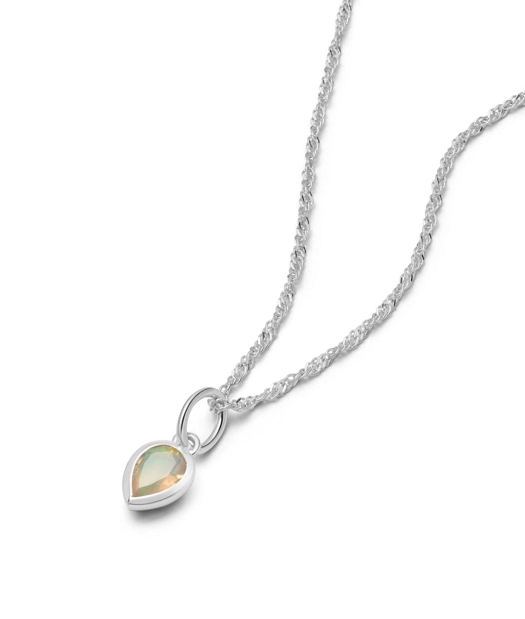 Daisy London Silver Opal October Birthstone Charm Necklace - MococoDaisy LondonBS22_SLVNecklaces
