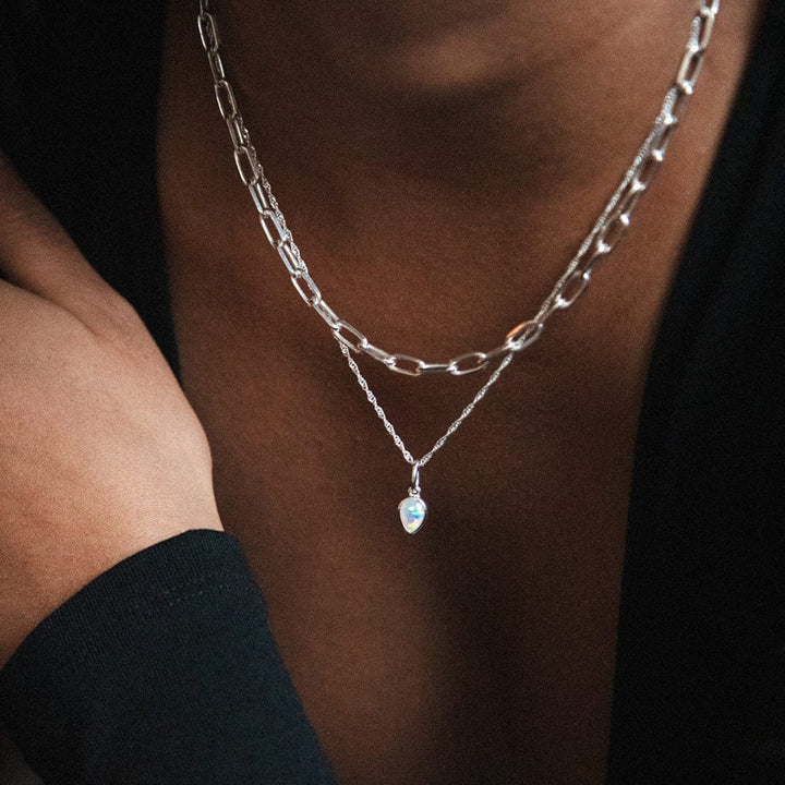Daisy London Silver Opal October Birthstone Charm Necklace - MococoDaisy LondonBS22_SLVNecklaces