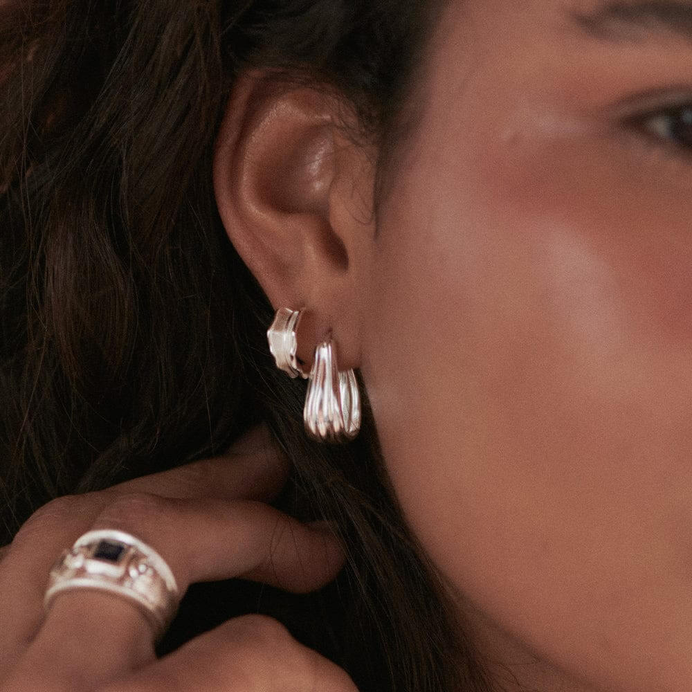 Daisy London Silver Organic Creole Earrings - MococoDaisy LondonSE17_SLVEarrings