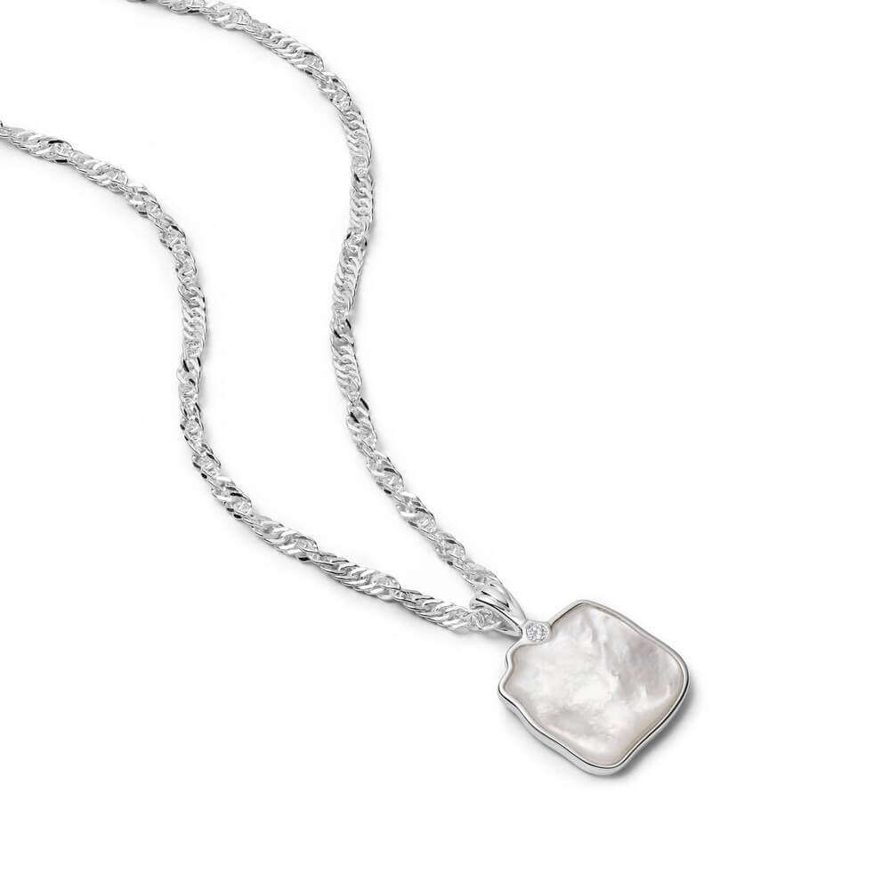 Daisy London Silver Organic Mother Of Pearl Necklace - MococoDaisy LondonSN18_SLVNecklaces