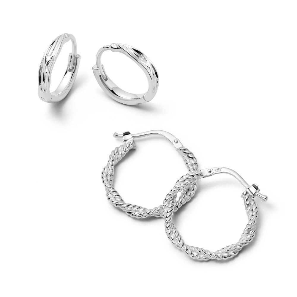 Daisy London Silver Organic Twist Earring Stack - MococoDaisy LondonGSET114_SLVEarrings
