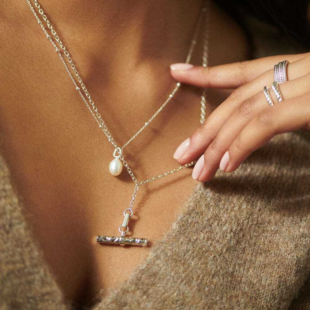 Daisy London Silver Oyster T Bar Necklace - MococoDaisy LondonTN02_SLVNecklaces