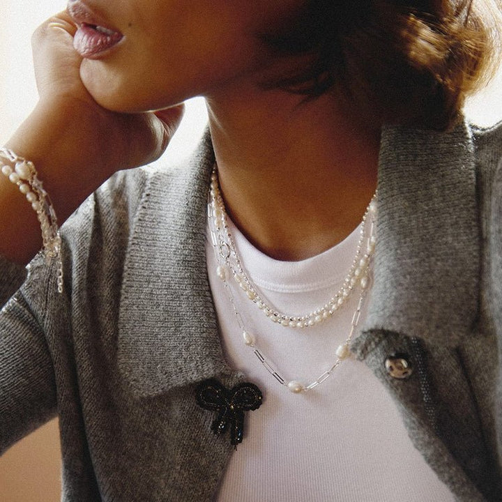 Daisy London Silver Pearl & Bead Necklace - MococoDaisy LondonBPN02_SLVNecklaces