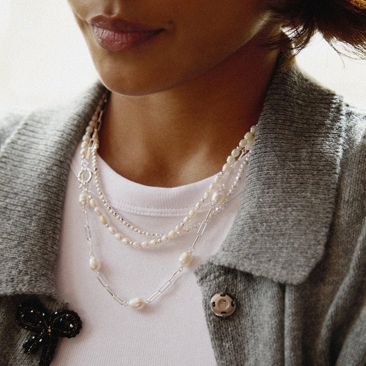 Daisy London Silver Pearl & Bead Necklace - MococoDaisy LondonBPN02_SLVNecklaces
