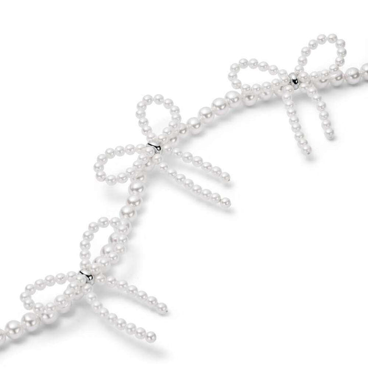 Daisy London Silver Pearl Bow Station Necklace - MococoDaisy LondonBPN03_SLVNecklaces