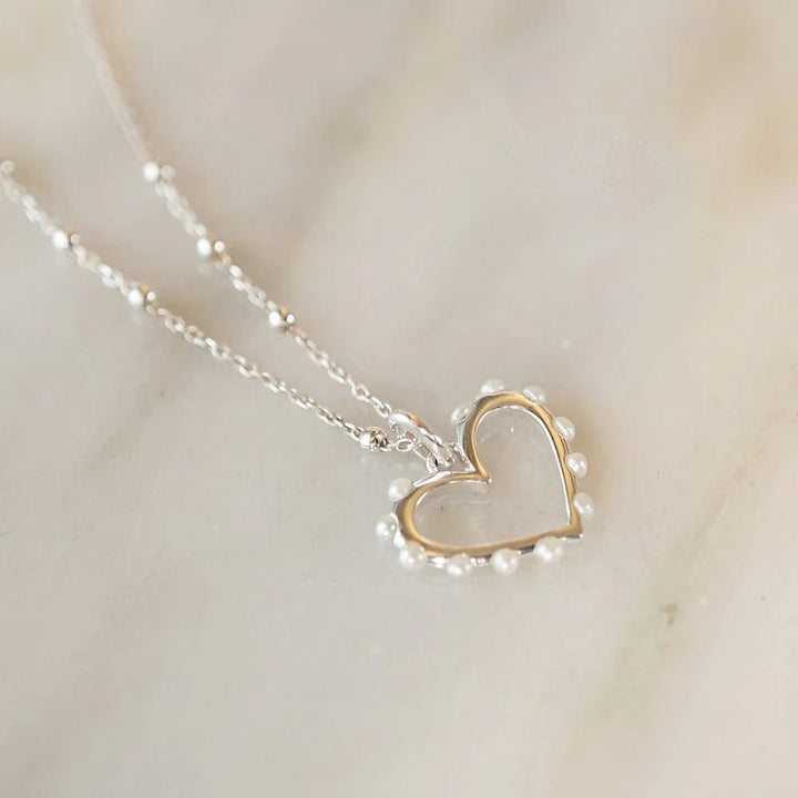 Daisy London Silver Pearl Heart Necklace - MococoDaisy LondonHTN01_SLVNecklaces