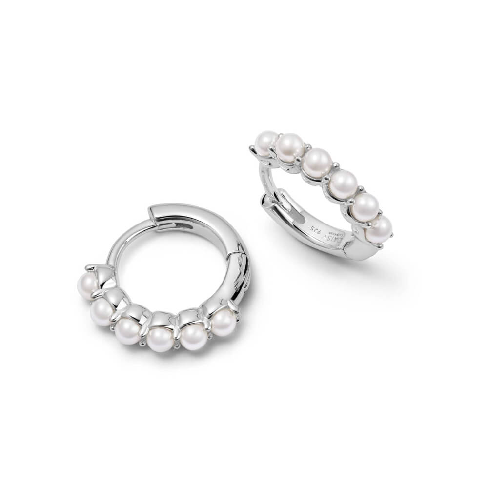 Daisy London Silver Pearl Mini Huggie Earrings - MococoDaisy LondonBPE03_SLVEarrings