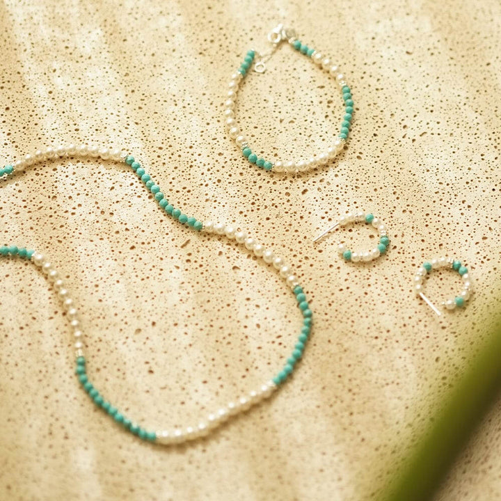 Daisy London Silver Pearl Turquoise Beaded Bracelet - MococoDaisy LondonSBR05_SLVBracelets