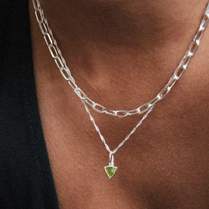 Daisy London Silver Peridot August Birthstone Charm Necklace - MococoDaisy LondonBS20_SLVNecklaces