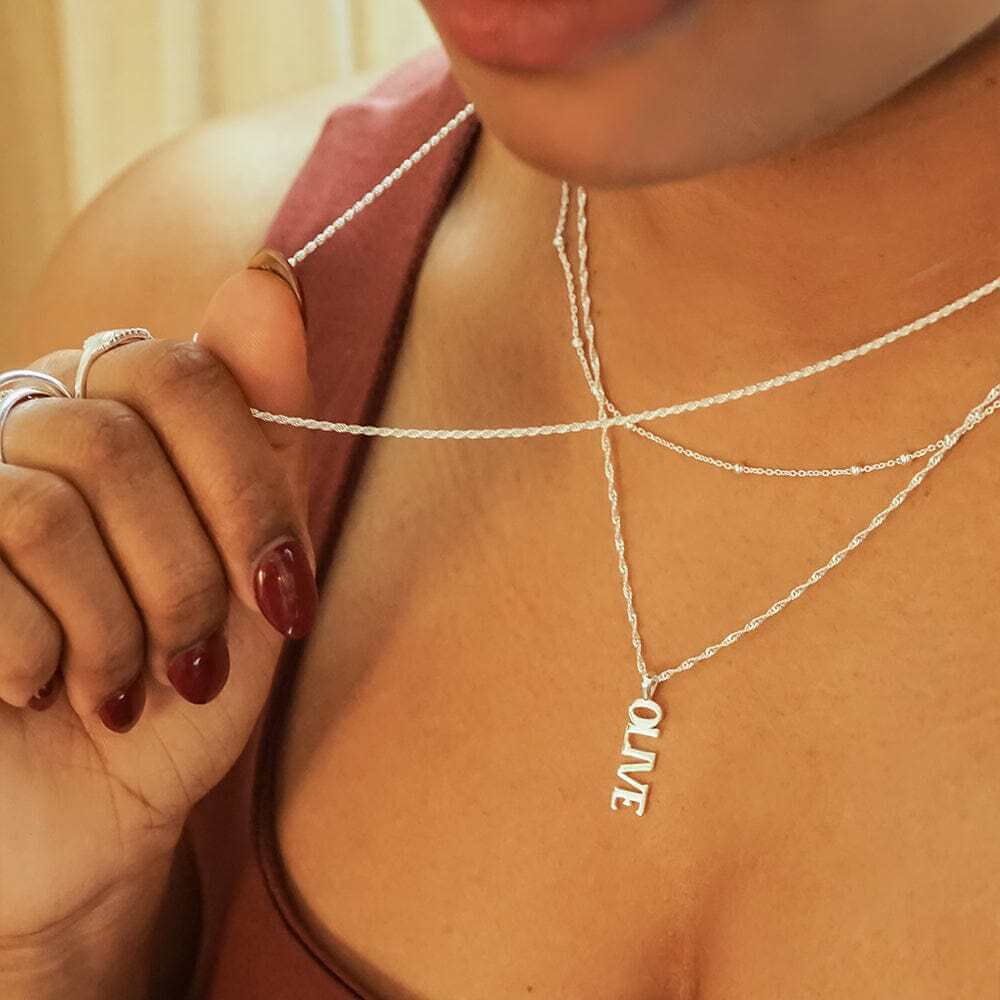 Daisy London Silver Personalised Pendant Name Necklace - MococoDaisy LondonNP011_SLVCharms & Pendants