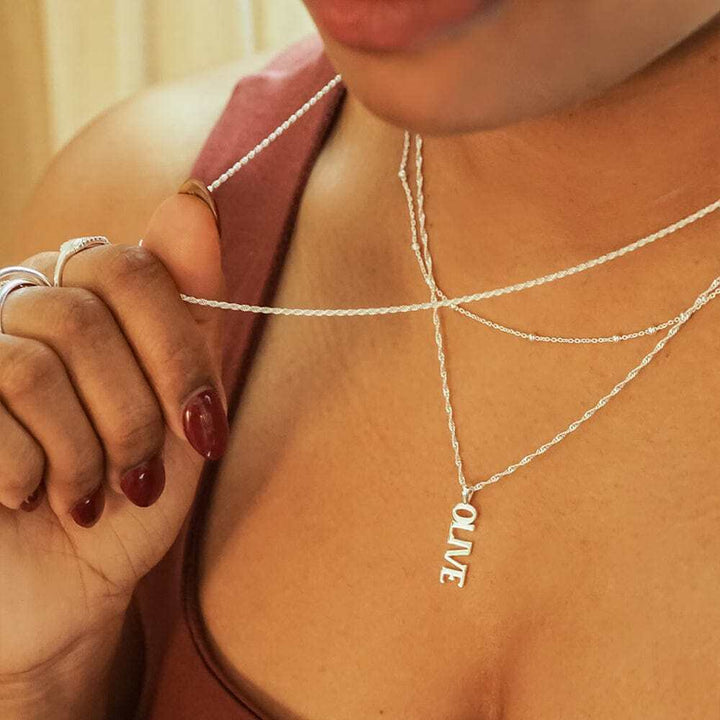 Daisy London Silver Personalised Pendant Name Necklace - MococoDaisy LondonNP011_SLVCharms & Pendants