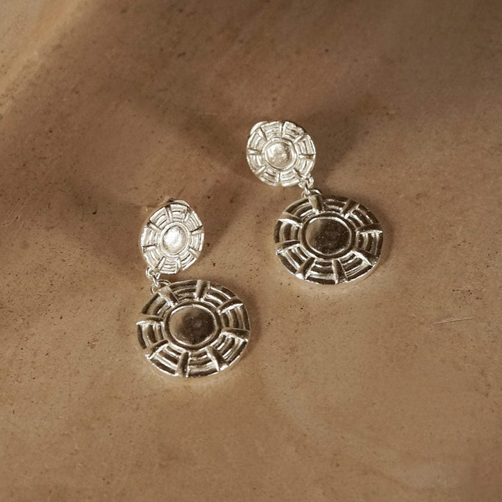 Daisy London Silver Plate Apollo Double Drop Earrings image 2