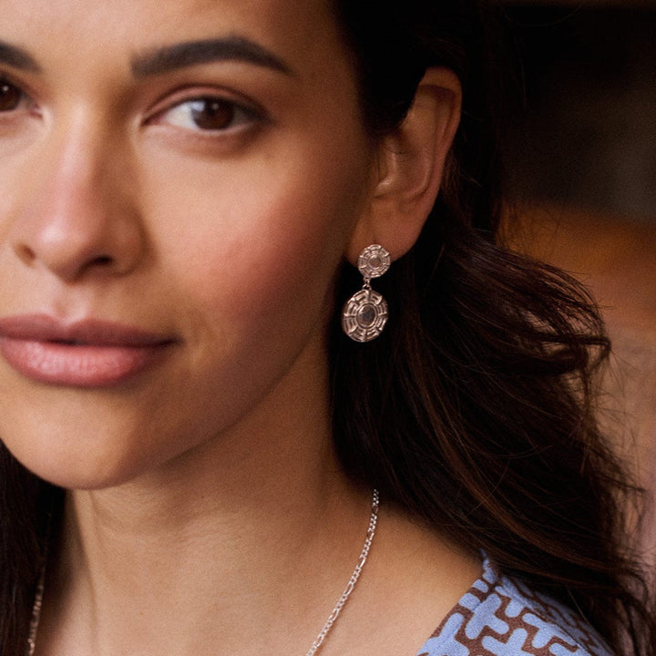 Daisy London Silver Plate Apollo Double Drop Earrings image 3