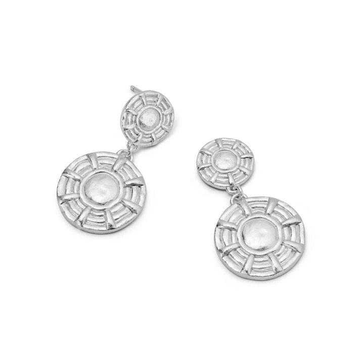 Daisy London Silver Plate Apollo Double Drop Earrings image