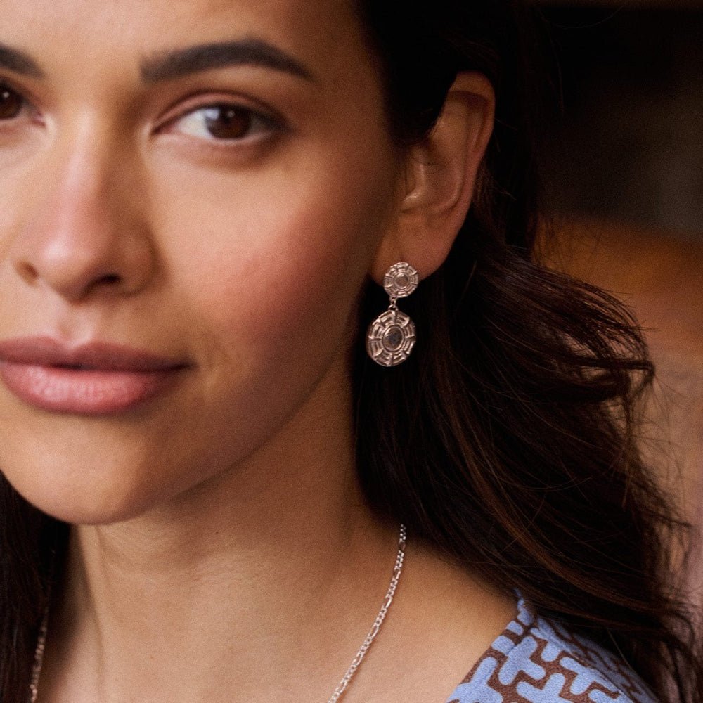 Daisy London Silver Plate Apollo Double Drop Earrings - MococoDaisy LondonRE03_SLV5056104133675Earrings