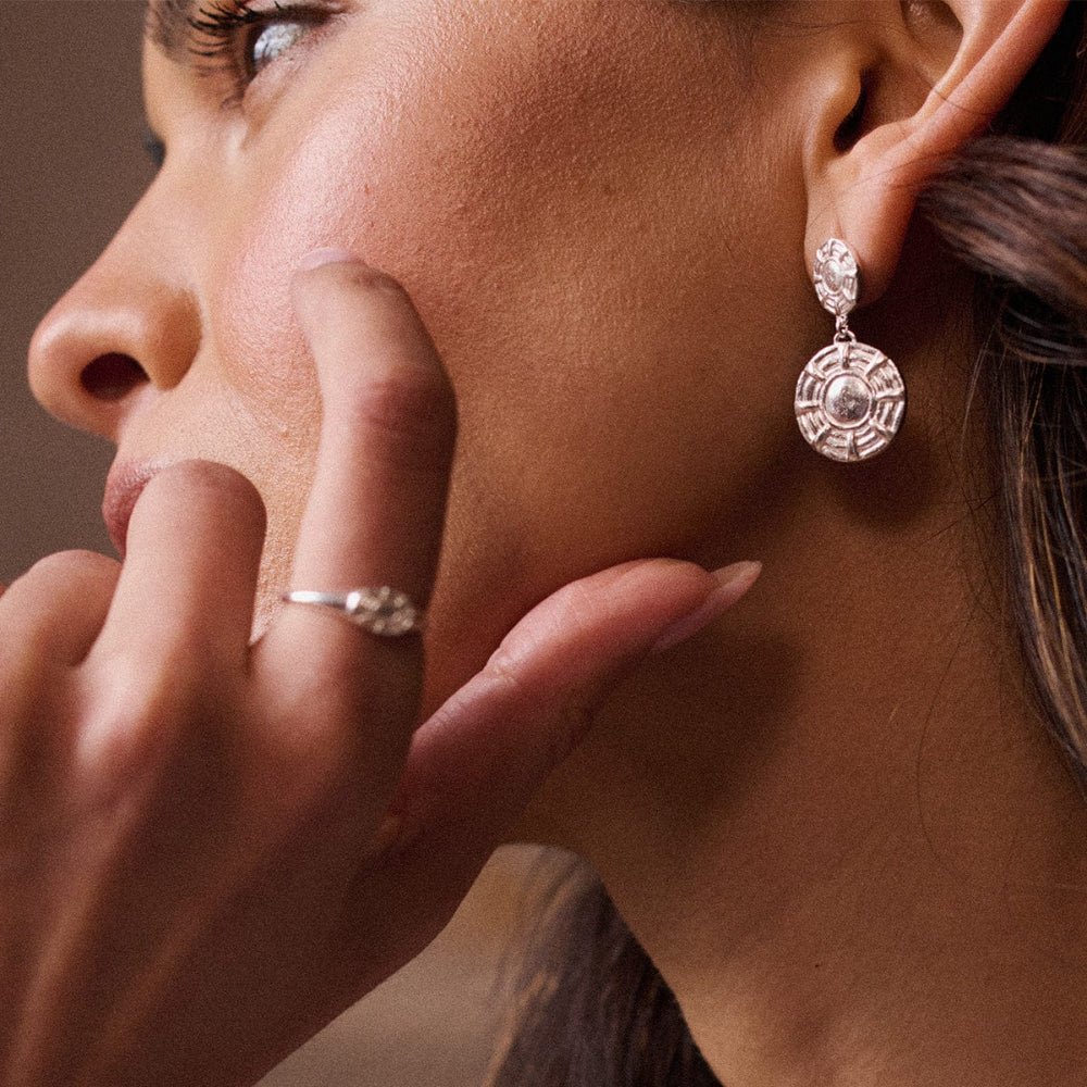 Daisy London Silver Plate Apollo Double Drop Earrings - MococoDaisy LondonRE03_SLV5056104133675Earrings