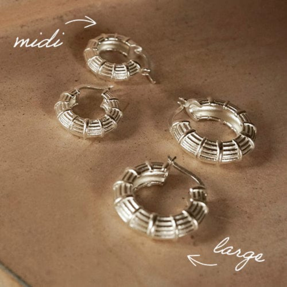 Daisy London Silver Plate Apollo Midi Hoops image 4