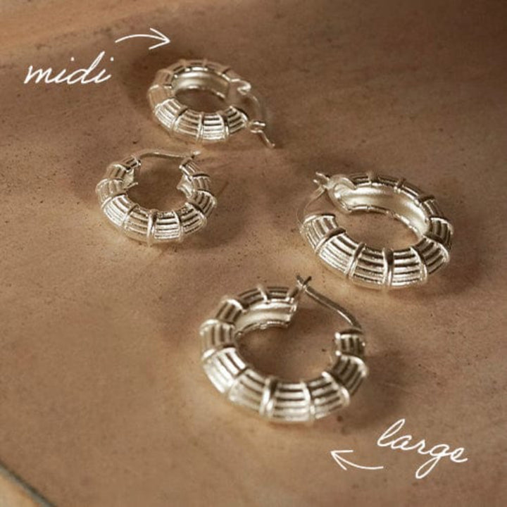 Daisy London Silver Plate Apollo Midi Hoops image 4