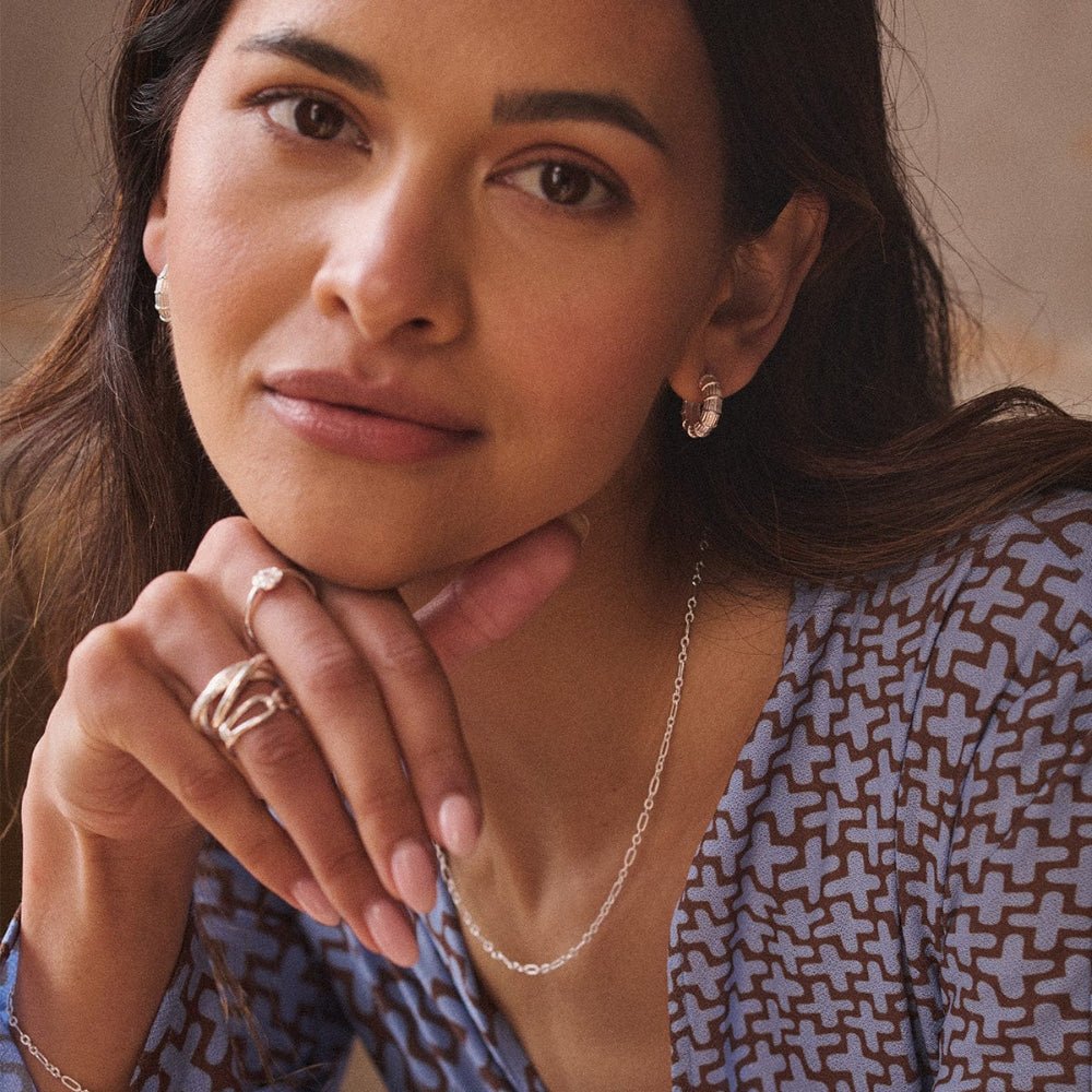 Daisy London Silver Plate Apollo Midi Hoops - MococoDaisy LondonRE01_SLV5056104133637Earrings