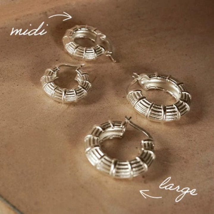 Daisy London Silver Plate Apollo Midi Hoops - MococoDaisy LondonRE01_SLV5056104133637Earrings