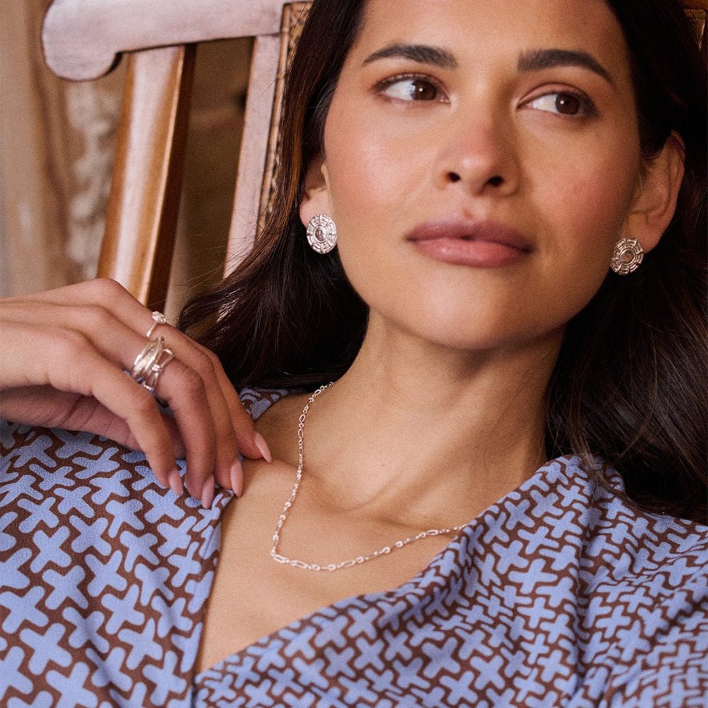 Daisy London Silver Plate Apollo Oversized Stud Earrings - MococoDaisy LondonRE04_SLV5056104133699Earrings