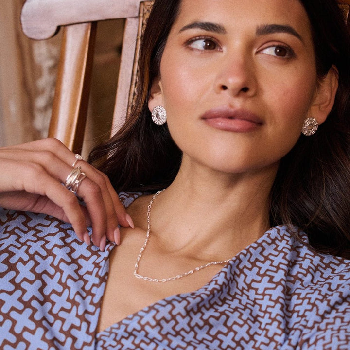 Daisy London Silver Plate Apollo Oversized Stud Earrings - MococoDaisy LondonRE04_SLV5056104133699Earrings