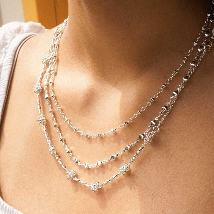 Daisy London Silver Plate Diamond Disc Chain Necklace Additional Image - 1
