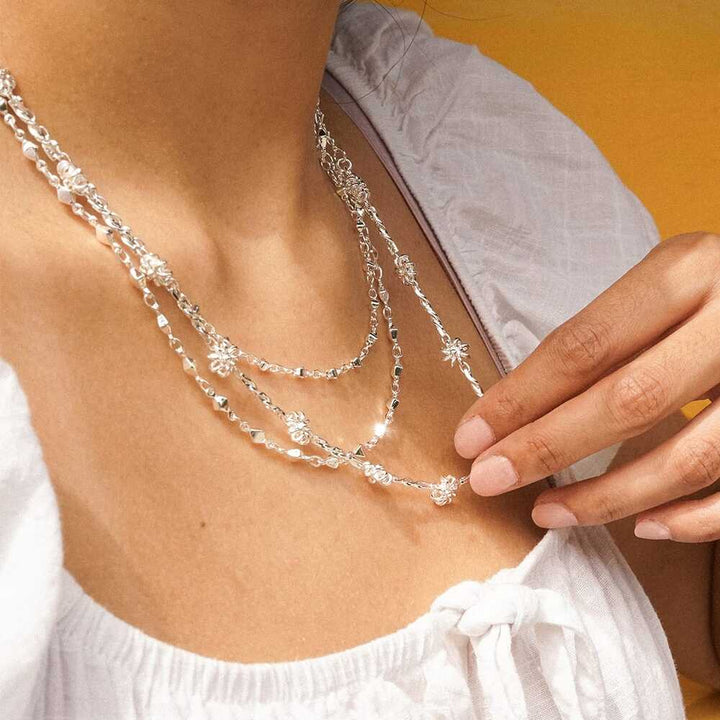 Daisy London Silver Plate Diamond Disc Chain Necklace Additional Image - 3