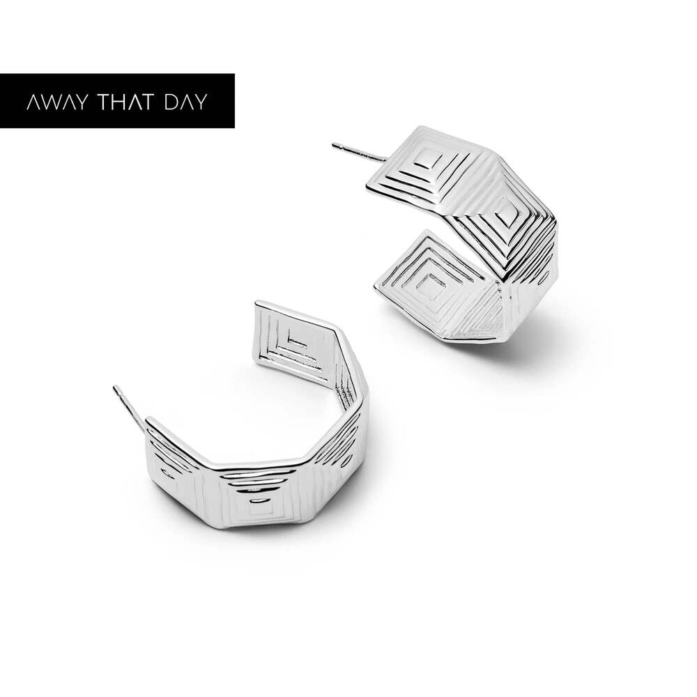 Daisy London Silver Plate Maxi Strata Hoop Earrings