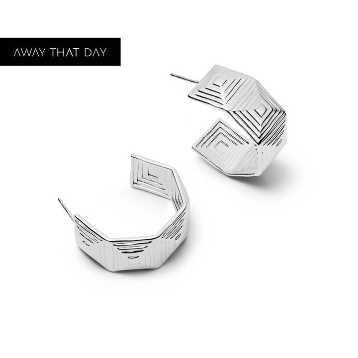 Daisy London Silver Plate Maxi Strata Hoop Earrings