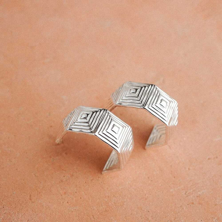 Daisy London Silver Plate Maxi Strata Hoop Earrings Additional Image - 2